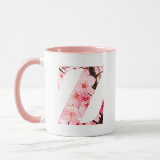 Tasse initiale Z florale | Nom et traits personnal