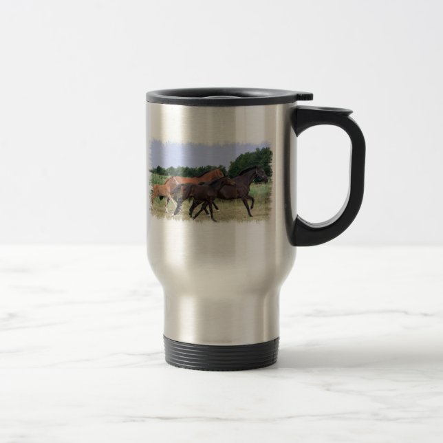 Tasse inoxydable de voyage de chevaux sauvages (Droit)