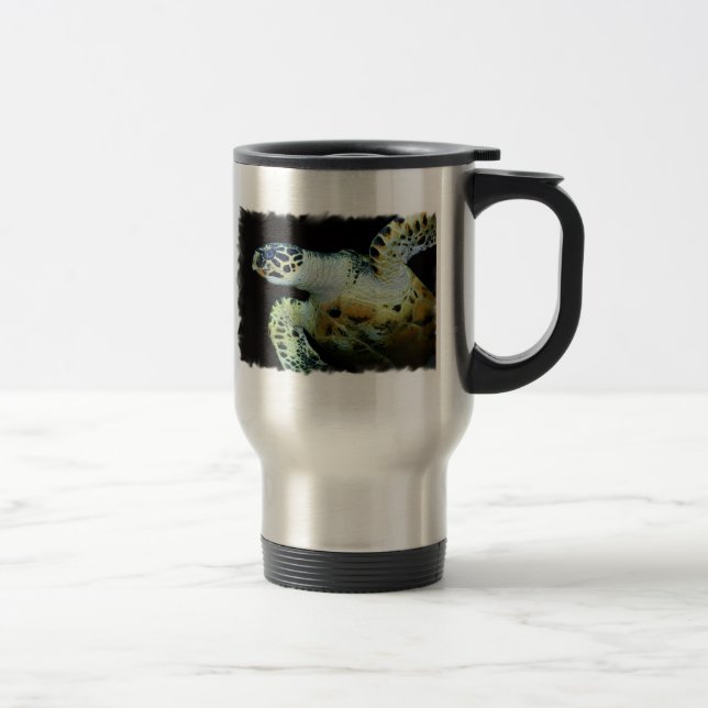 Tasse inoxydable de voyage de tortue de mer de (Droit)