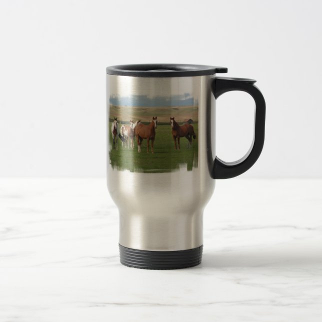 Tasse inoxydable de voyage de troupeau quart de (Droit)