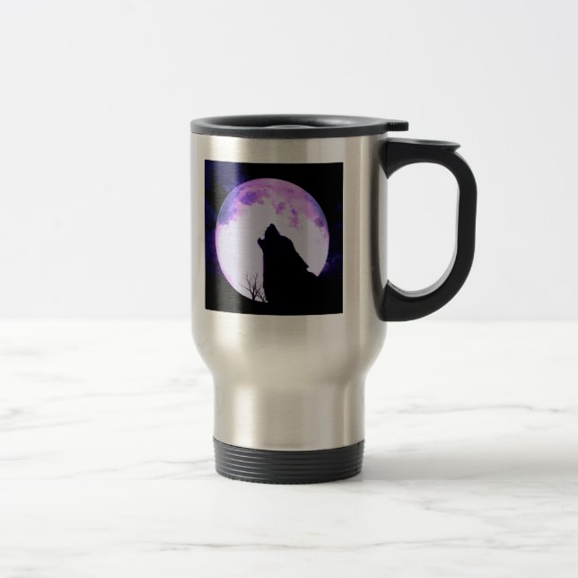 Tasse inoxydable de voyage d'hurlement de loup (Droit)