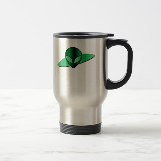 Tasse inoxydable de voyage d'UFO d'alien (Droit)