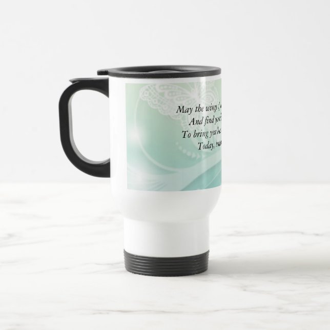 Tasse inspirée de voyage de bénédiction de (Gauche)