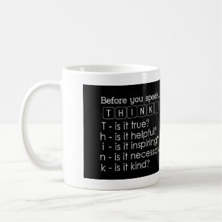 Tasse inspirée : Pensez avant que vous parliez