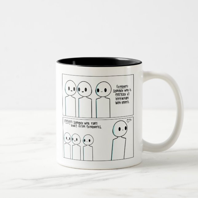 Tasse introvertie extravertie drôle (Droit)