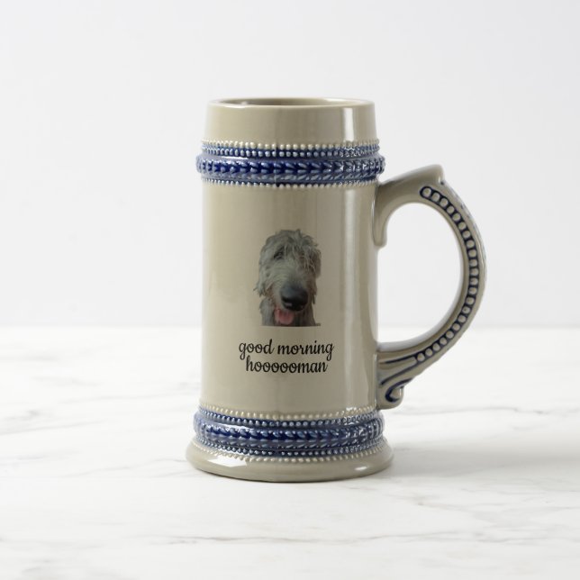 Tasse Irish Wolfhound – Bonjour Hoooooumain (Droite)
