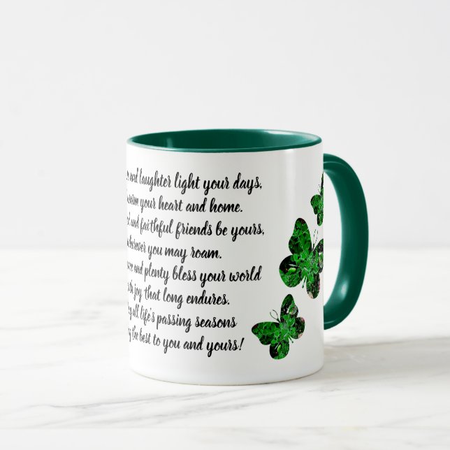 Tasse irlandaise de bénédiction de papillon de (Devant droit)