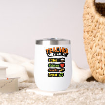 Tasse isolée de vin Kit de Survie pour Enseignants