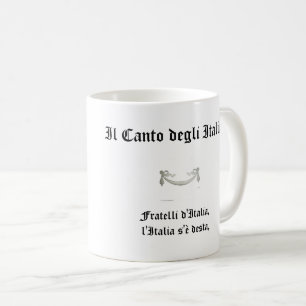 Tasse italienne avec drapeau et début de l'hymne