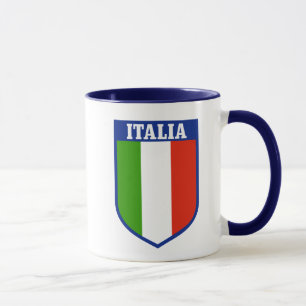 Tasse italienne de crête de drapeau