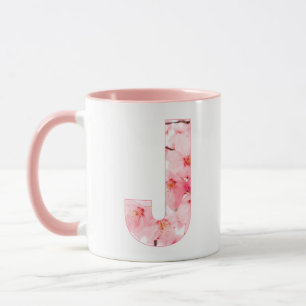 Tasse J initiale florale   Nom et traits personnal