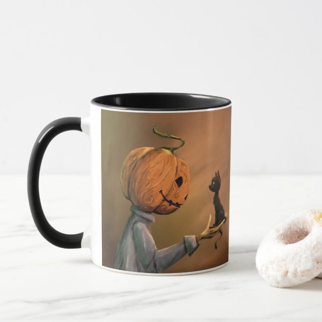 Tasse Jack le chat citrouille (Avec donut)