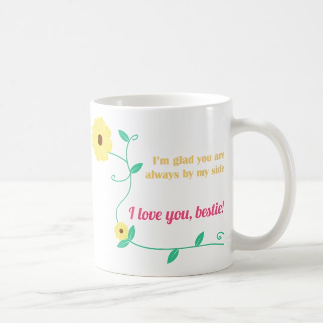 Tasse jaune de meilleur ami de fleur (Droite)