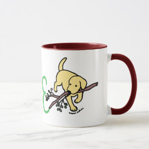 Tasse jaune personnalisée d'amour de Labrador