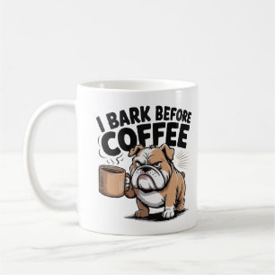 Tasse Je aboie avant le café – Dessin animé drôle
