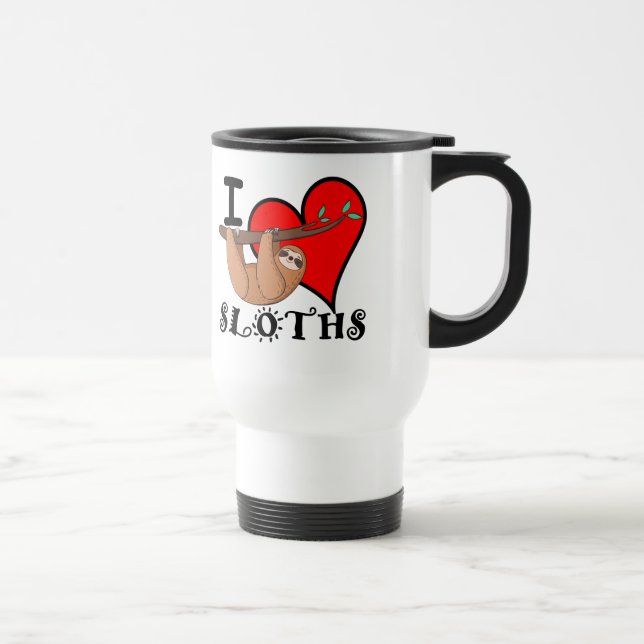 Tasse Je aime les paresseux (Droite)
