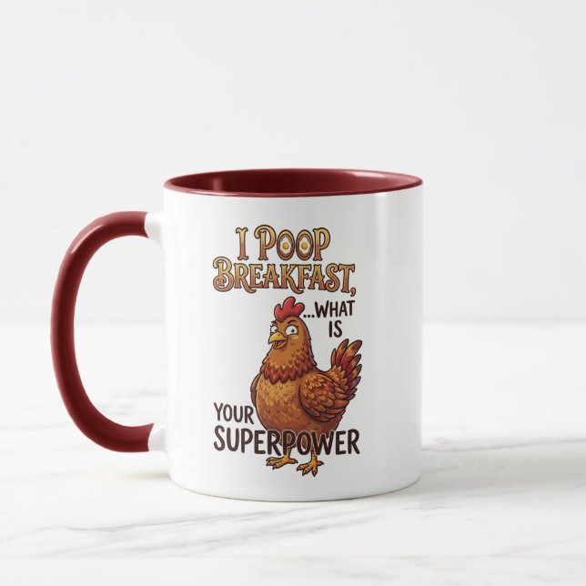 Tasse Je Fais Caca Au Petit Déjeuner - Cadeau Supe (Gauche)