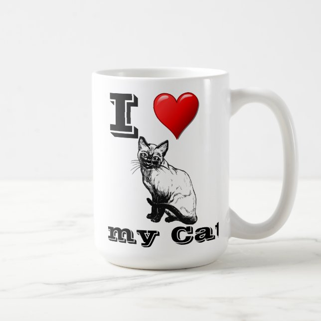 Tasse Je J'aime mon Chat (Droite)