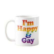 Tasse « Je suis heureux et gay » – Tasse à café Fi