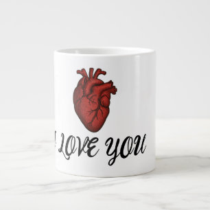 Tasse « Je t'aime » avec un cœur anatomique