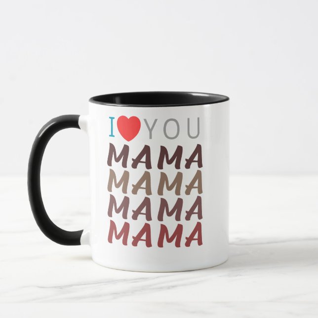 Tasse Je T'Aime Maman | Cadeau Mignon de Fête des  (Gauche)
