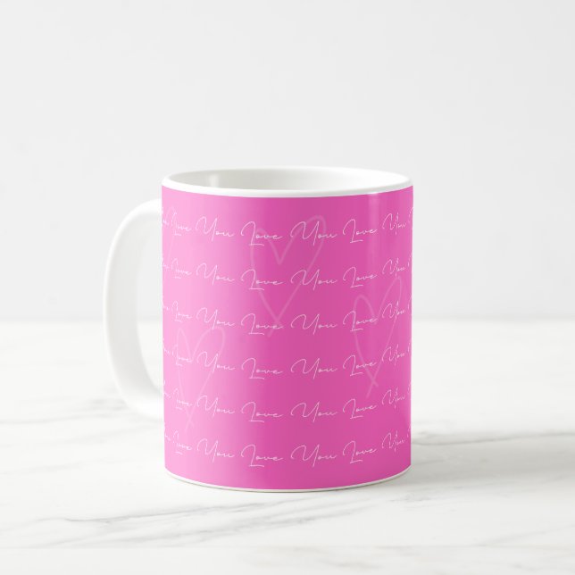 Tasse Je T'Aime Rose (Devant gauche)