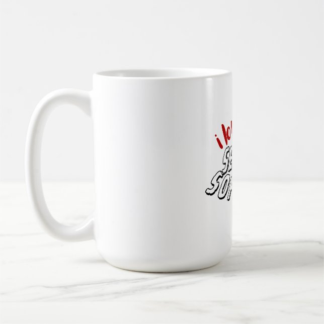 Tasse Je t'aime Softball Senior (Gauche)