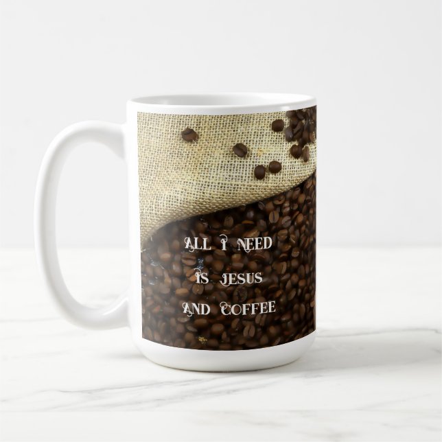Tasse Jésus & Café - 15 oz. (Gauche)