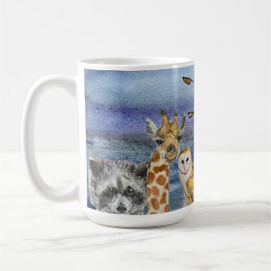 Tasse : Joanna volant au-dessus des animaux