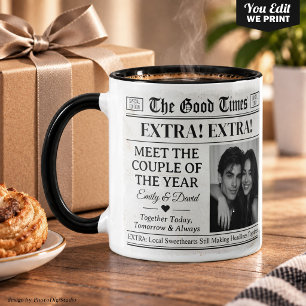 Tasse journal personnalisée pour couple, amoureux