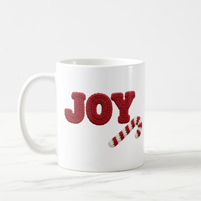 Tasse Joy Crochet Candy Cane de Noël (Gauche)