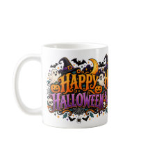 Tasse Joyeux Halloween Fantômes Crânes et Citrouil