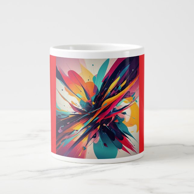 Tasse Jumbo, 20oz (Explosion de Couleurs-2) (Devant)