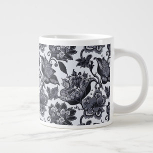 Tasse Jumbo avec motif floral noir