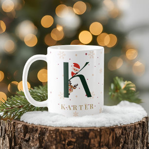 Tasse K Monogramme de Noël Personnalisée