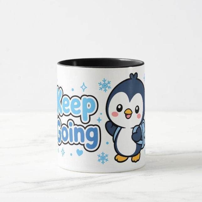 Tasse Kawaii Pingouin Continuez (Centre)