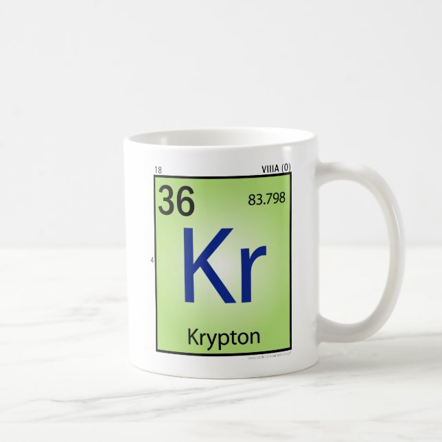 Tasse (Kr) d'élément de krypton (Droite)