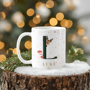Tasse L Monogramme de Noël Personnalisée