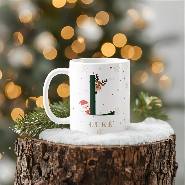 Tasse L Monogramme de Noël Personnalisée (Créateur téléchargé)