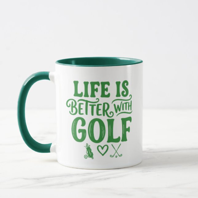 Tasse La Vie Est Meilleure Avec Golf - Cadeau Drôl (Gauche)