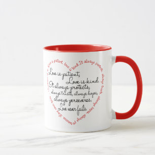 Tasse - l'amour est coeur patient de mot