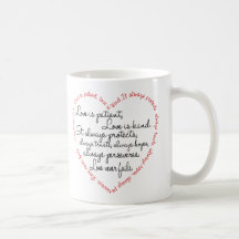 Tasse - l'amour est coeur patient de mot