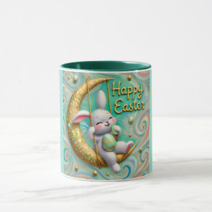 Tasse LAPIN de la LUNE ~ JOYEUSES PÂQUES ~