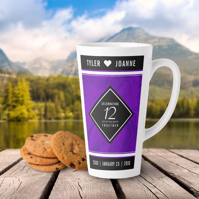 Tasse Latte 12ème anniversaire de la Mariage de soie (Créateur téléchargé)