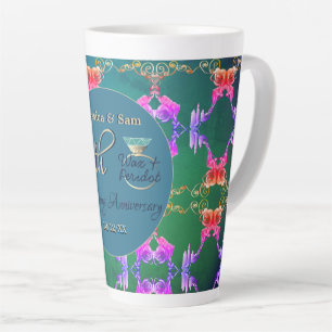 Tasse Latte 16e anniversaire Mariage Cire, Statice & Peridot