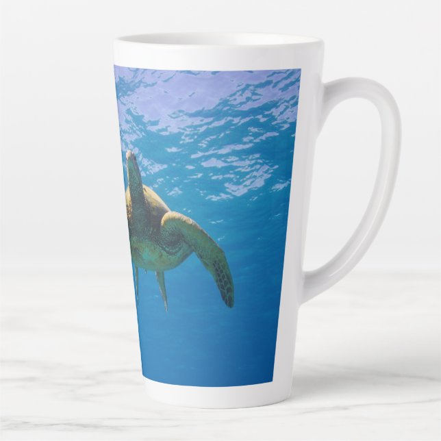 Tasse Latte  17 Oz. Tortue verte hawaïenne "Honu" XL Café (Droite)