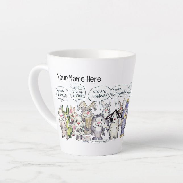 Tasse Latte 19 lapins lapins lapins de lapin volants de dessin (Angle gauche)