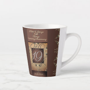 Tasse Latte 19e anniversaire du Mariage bronze foncé