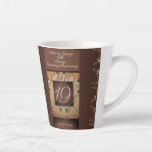Tasse Latte 19e anniversaire du Mariage bronze foncé<br><div class="desc">Ce design est composé de mes graphismes de coeur rose,  de votre année d'anniversaire et de "bronze" écrit en police calligraphique comme élément de design. Je suis disponible pour vous aider avec tout nouveau design ou personnalisation que vous souhaitez,  envoyez-moi un message et je reviendrai immédiatement !</div>
