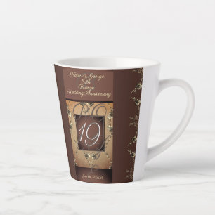 Tasse Latte 19e anniversaire du Mariage bronze foncé